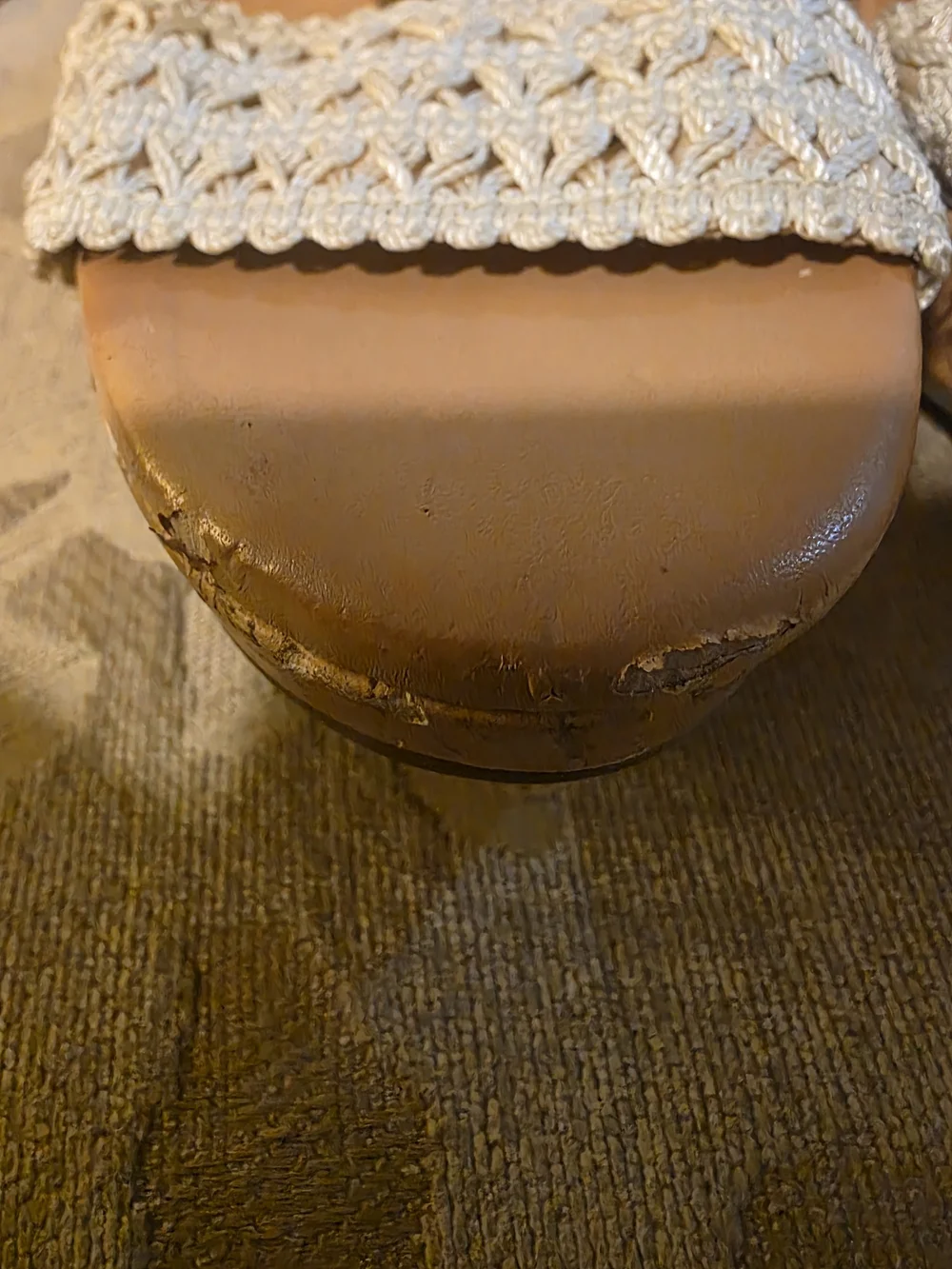 Montego Bay Club Cream Woven Espadrille Wedge Sandals